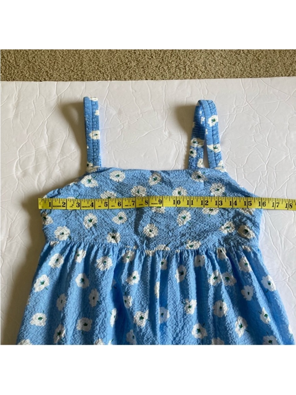 Things Between / Blue maxi Sundress with white flowers - Picture 6 of 9